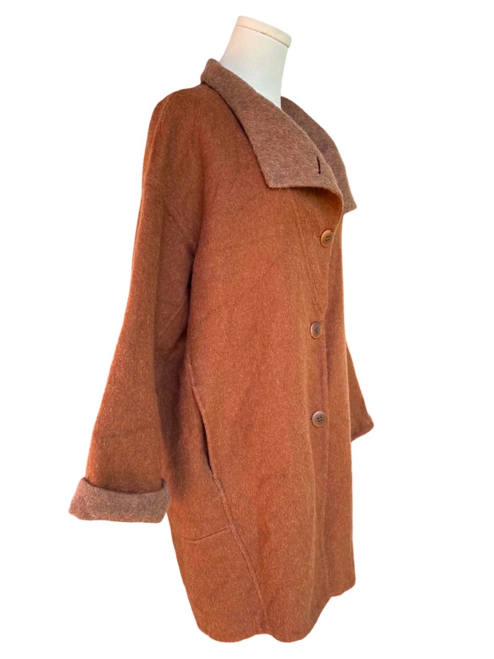Eileen Fisher Baby Alpaca Wool Blend Cocoon Coat - Picture 3 of 11